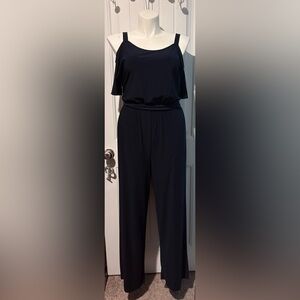 NEW Emma & Michele Navy Cold-Shoulder Jumpsuit